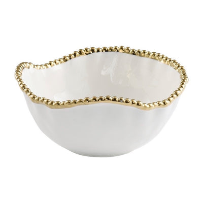 BOWL MEDIANO PARA ENSALADA 8.75 × 8.5 × 4 -BLANCO /DORADO BOWL MEDIANO PARA ENSALADA 8.75 × 8.5 × 4 -BLANCO /DORADO