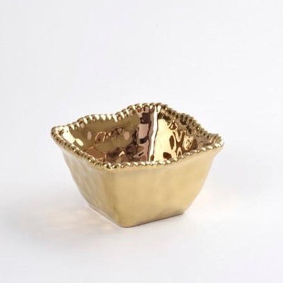 BOWL CUADRADO PARA APERITIVO/DORADO  4.75" x 4.75" x 2.75 BOWL CUADRADO PARA APERITIVO/DORADO  4.75" x 4.75" x 2.75