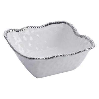 BOWL GRANDE DE ENSALADA 11.25 × 10.75 × 4.25-BLANCO/PLATA BOWL GRANDE DE ENSALADA 11.25 × 10.75 × 4.25-BLANCO/PLATA