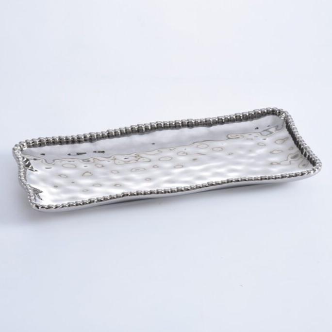 BANDEJA RECTANGULAR MEDIANA 13.75 × 6.25 - PLATA