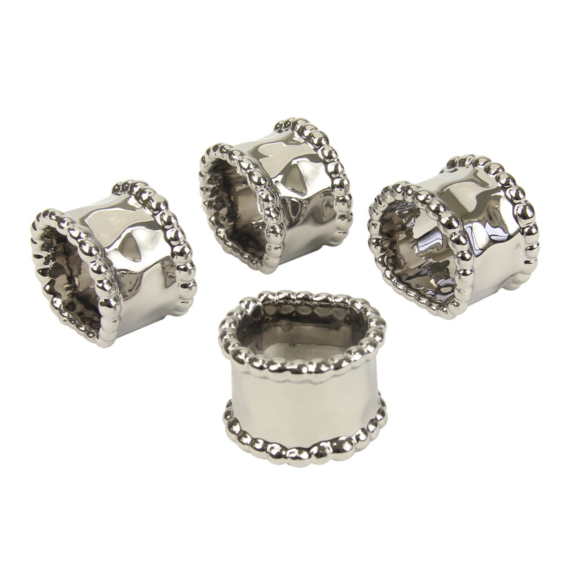 SET DE 4 ANILLOS PARA SERVILLETAS - PLATA