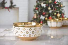 BOWL-BLANCO CON DORADO 6"× 6"× 3-25" BOWL-BLANCO CON DORADO 6"× 6"× 3-25"