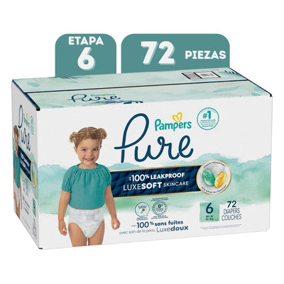 PAMPERS PURE ETAPA 6 -72 PAÑALES 16KG