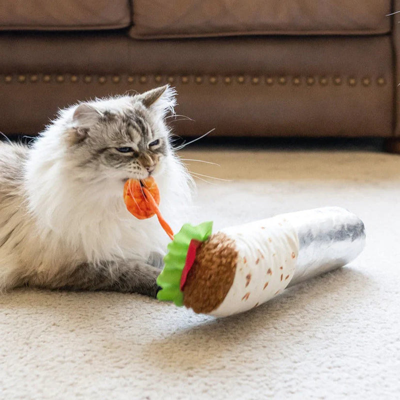 BURRITO JUGUETE PARA GATO-BLANCO