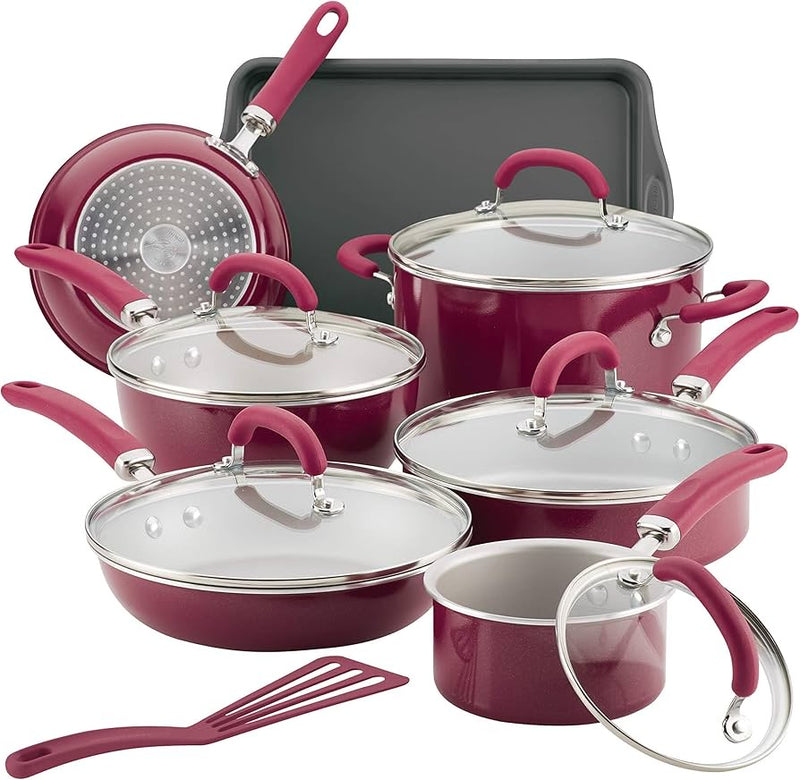 RACHAEL RAY COOK+CREATE SET DE OLLAS Y SARTENES 11 PC BORGOÑA RACHAEL RAY COOK+CREATE SET DE OLLAS Y SARTENES 11 PC BORGOÑA