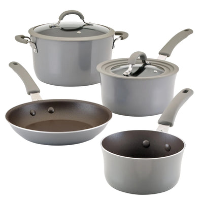 RACHAEL RAY COOK+CREATE SET DE 6 PC DE OLLAS Y SARTENES GRIS RACHAEL RAY COOK+CREATE SET DE 6 PC DE OLLAS Y SARTENES GRIS