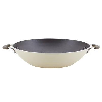 RACHAEL RAY COOK+CREATE WOK ANTIADHERENTE CON ASAS ALMENDRA 14" RACHAEL RAY COOK+CREATE WOK ANTIADHERENTE CON ASAS ALMENDRA 14"