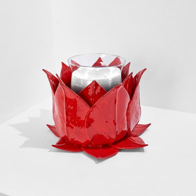 CANDELABRO FOGLIA ROSSO