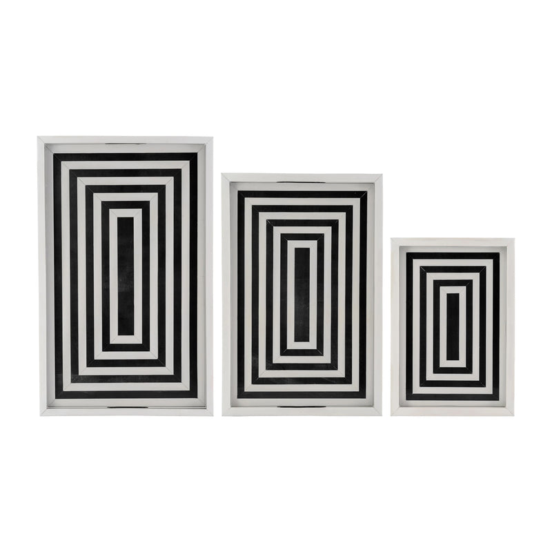 SET DE BANDEJA 3 PCS 13/18/24"-LINEAS CUADRADAS