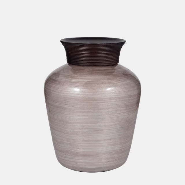 JARRÓN DE VIDRIO CON TAPA 16"-BLUSH
