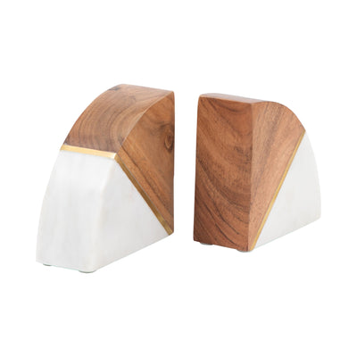 SUJETALIBROS CON DETALLES DE MADERA 5"