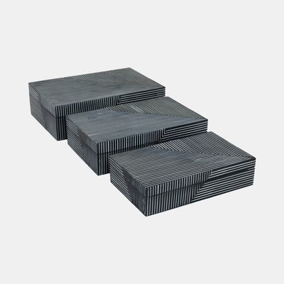 SET DE CAJAS DE ALMACENAMIENTO DECORATIVAS 3 PCS 10/11/12-RAYAS NAVY