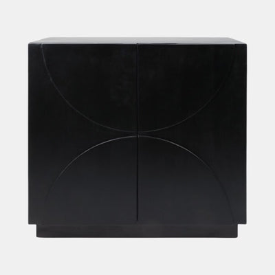 GABINETE HALF CIRCLE DE 2 PUERTAS-BLACK 32X30"