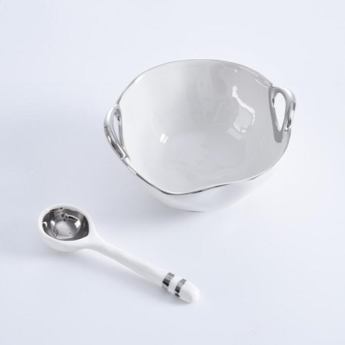 SET DE REGALO ROUND HANDLES - BLANCO/PLATA