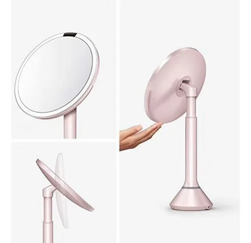 ESPEJO DE 8 SENSORES CON CONTROL TACTIL DE LUMINOSIDAD ROSA