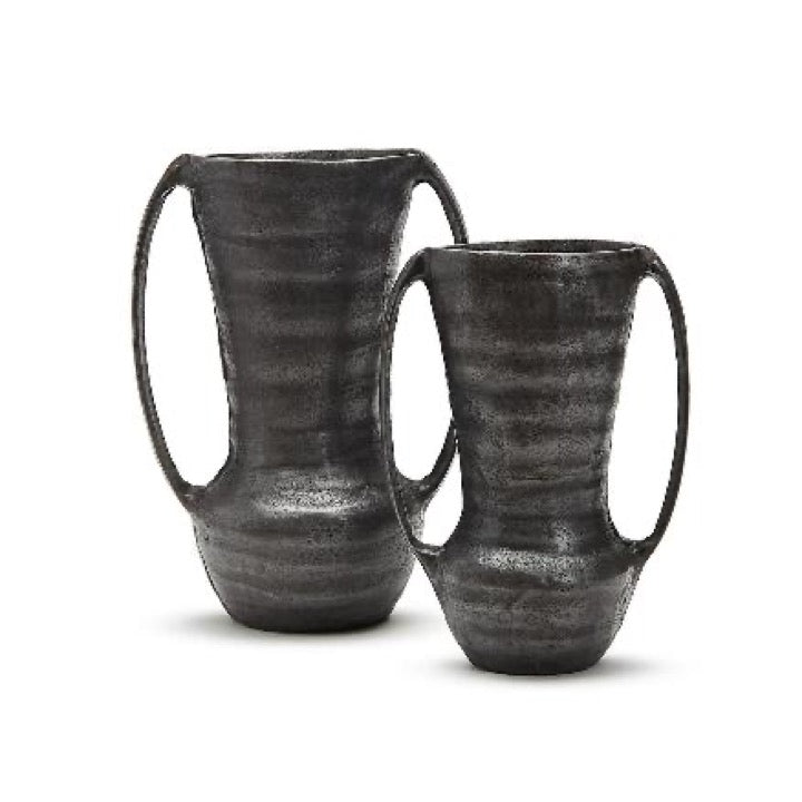 SET DE 2 JARRONES DECORATIVOS -NEGRO SET DE 2 JARRONES DECORATIVOS -NEGRO