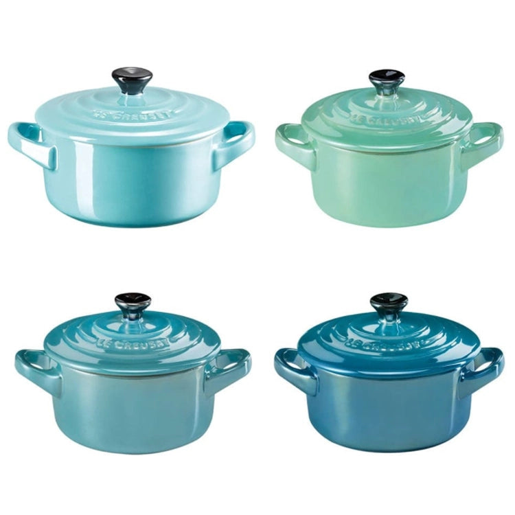 SET DE 4 MINI COCOTTES METALLICS BLUE