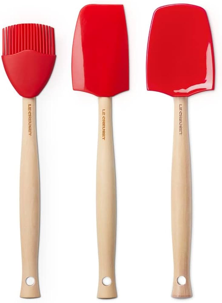 SET DE 3 UTENCILIOS  SILICONE-ROJO