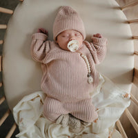 MUSHIE CONJUNTO DE 3 PCS DE PUNTO GRUESO BLUSH 0-3M