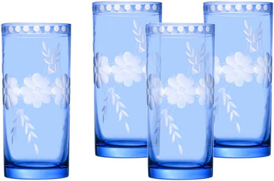 BELLE FLEUR- SET DE 4 VASOS HB DE 14 Oz - AZUL