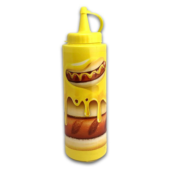 DISPENSADOR DE SALSA DECORADO (12 OZ) AMARILLO