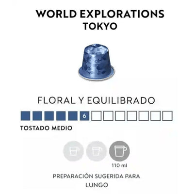Café World Explorations Tokyo Lungo x 10 Cápsulas Original Nespresso