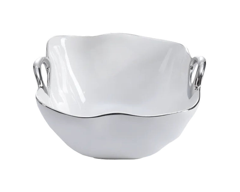 BOWL CUADRADO DE APERITIVO CON ASAS PEQUEÑO  5.25 × 5 × 3 - PLATA