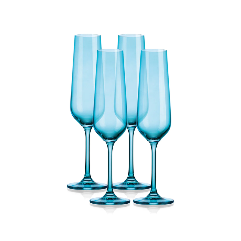 SHEER FLUTE- SET DE 4 COPAS DE 7Oz - AZUL