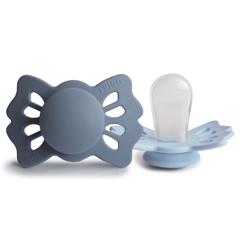 SET DE 2 CHUPETES DE SILICONA SIMETRICO (SLATE/POWDER BLUE) T 1