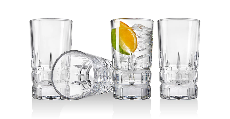 SET 4 VASOS ALTO 10OZ-TRASNPARENTE