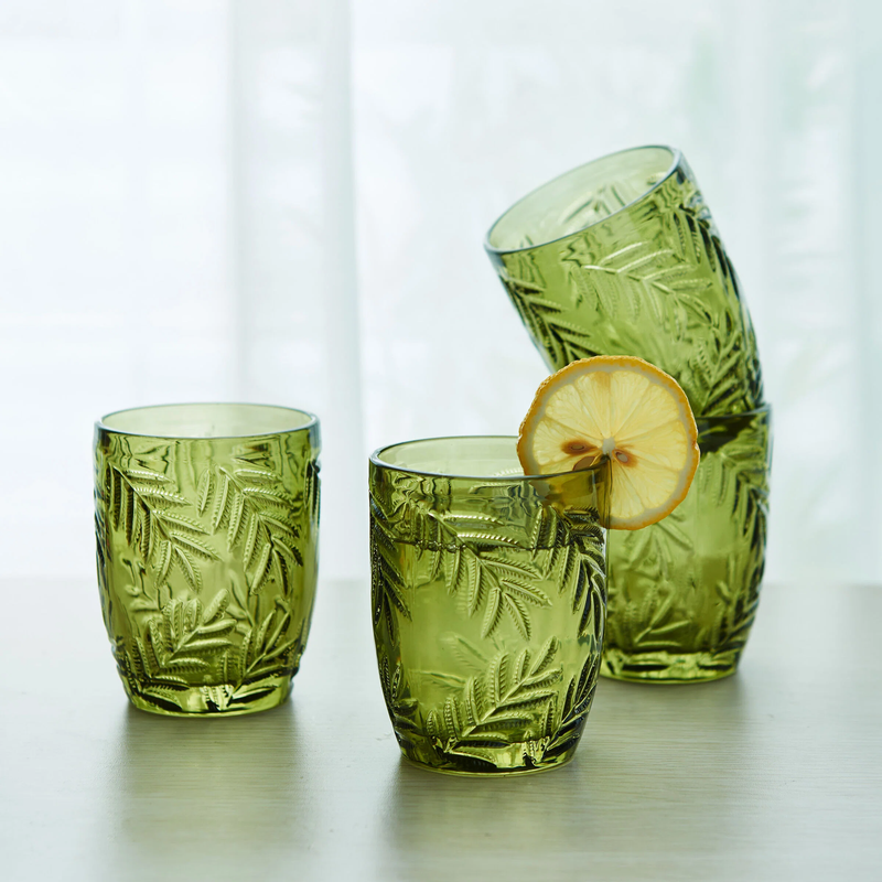 SET DE 4 VASOS VILLA PALM DE 10OZ - VERDE