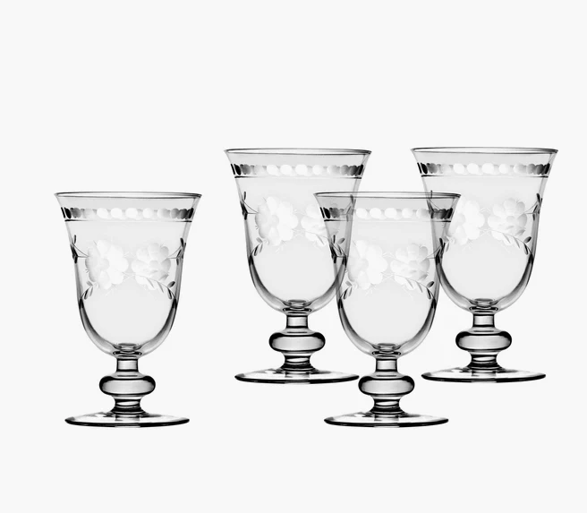 BELLE FLEUR- SET DE 4 COPAS DE VINO CON TALLO  DE 9 Oz