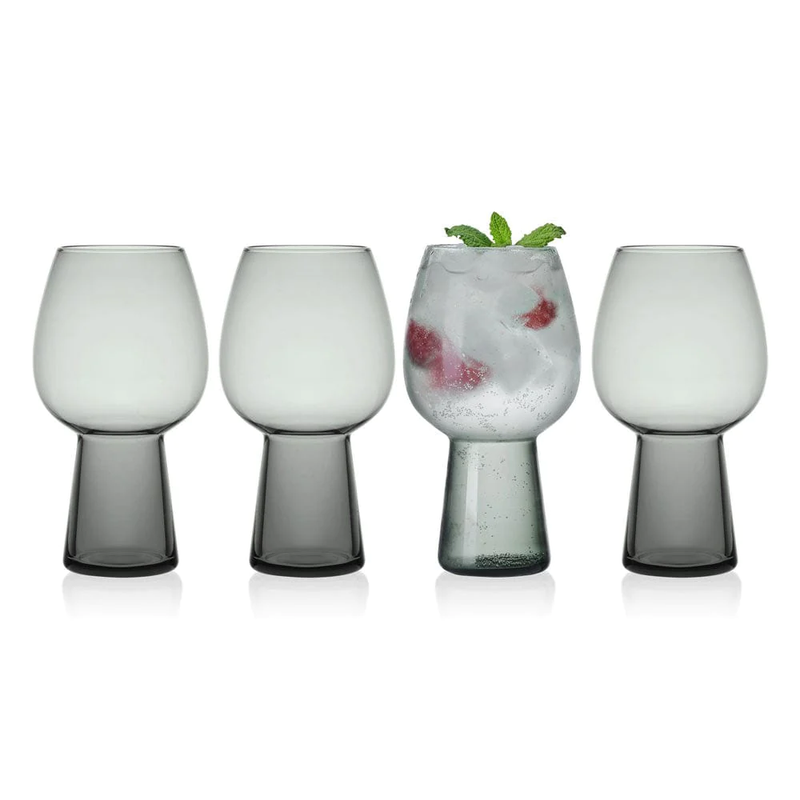 SET DE 4 VASOS P/CERVEZA DE 19OZ -C/GRIS