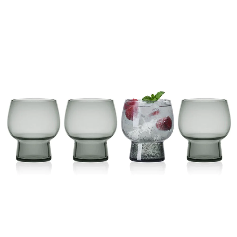 SET DE 4 VASOS MODERNOS PARA BEBIDA - GRIS