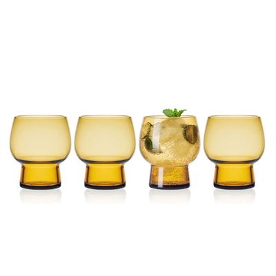 SET DE 4 VASOS P/COCTEL DE 14OZ-C/AMBAR