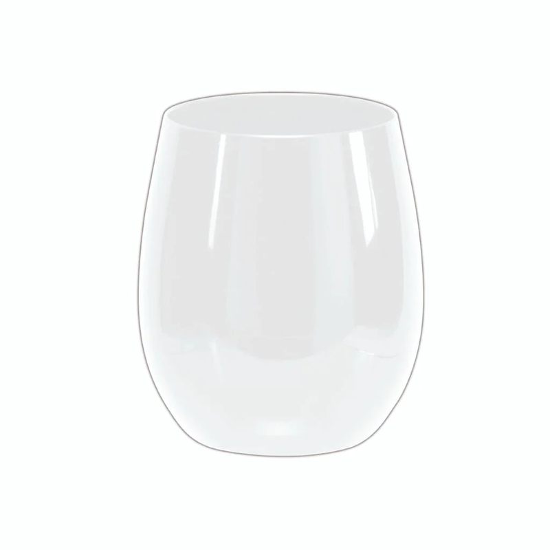 COPAS DE VINO REDONDAS BLANCAS SOLIDAS SIN TALLO 12OZ. - PK DE 6