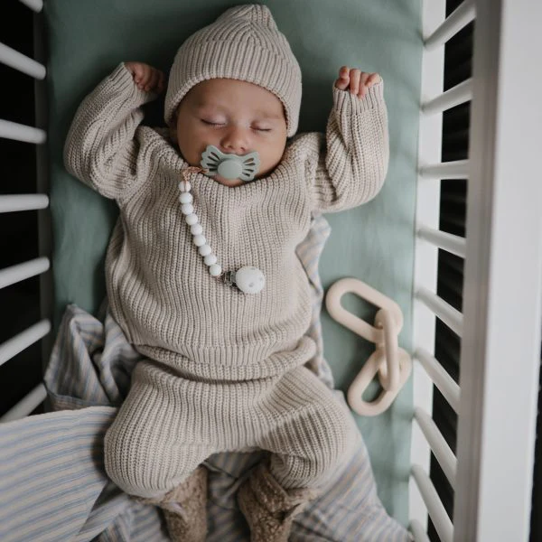 MUSHIE CONJUNTO DE 3 PCS DE PUNTO GRUESO BEIGE 0-3M
