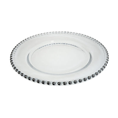 SET DE 10 PLATOS REDONDO 7.75"-TRANSPARENTE/PLATA