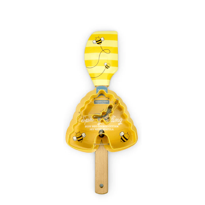 SPRING FLING BUSY BEE SET DE CORTADORES DE GALLETAS CON ESPATULA