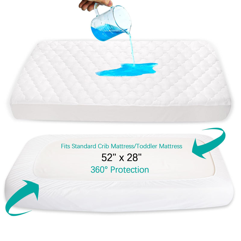 PROTECTOR PARA CAMA DE CUNA IMPERMEABLE Y SILENCIOSO (ACOLCHADO DE ESPESOR MEJORADO)