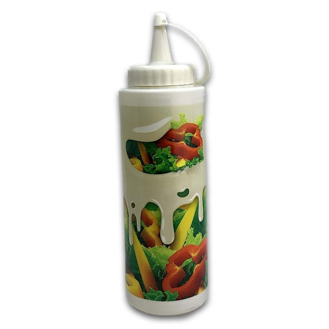 DISPENSADOR DE SALSA DECORADO (12 OZ) BLANCO