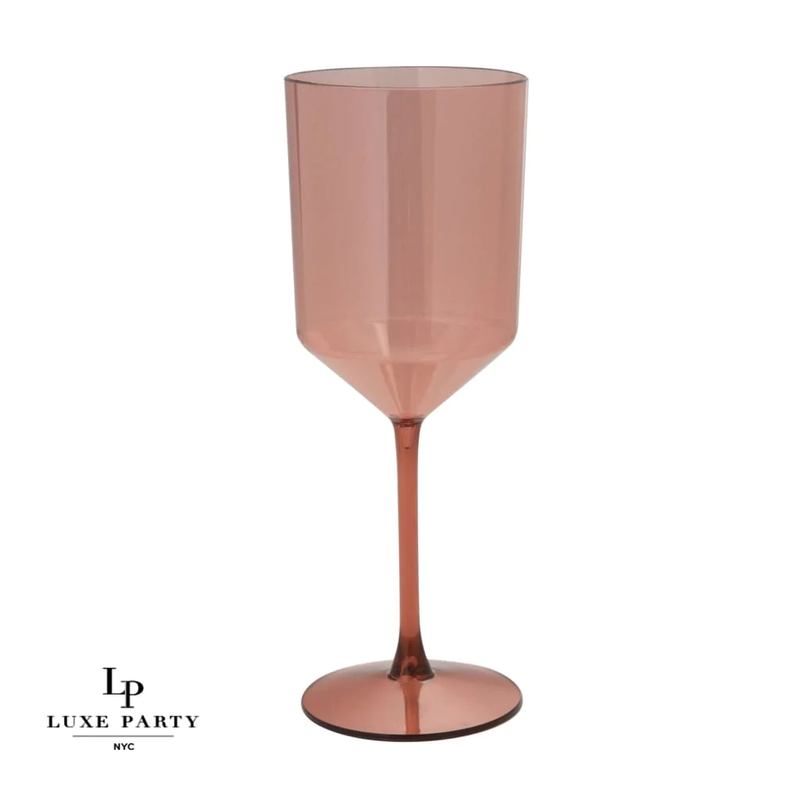 4PK COPA DE VINO ROSADO DE PLASTICO   - 11OZ