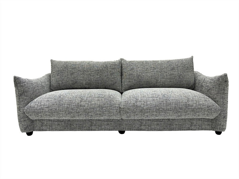 Sofá de 3 puestos, Negro/Blanco, 220*88*65.5/77cm
