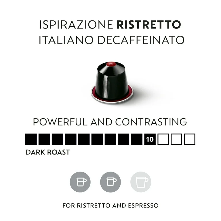 Café Ispirazione Italiana Ristretto Decaffeinato x 10 Cápsulas Original Nespresso