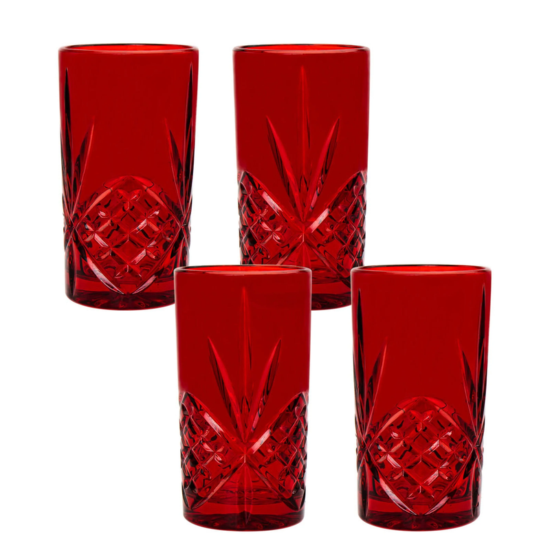 SET DE 4 VASOS ALTO DUBLIN-ROJO