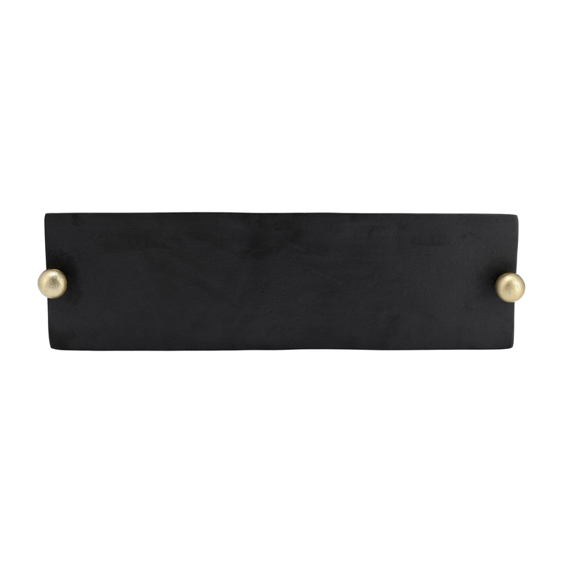 BANDEJA PLANA CON ASAS CON PERILLA DORADA, B 18"