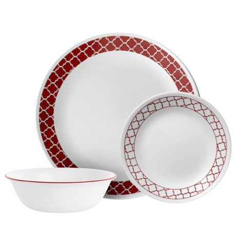 CORELLE CLÁSICA SET DE  12 PZAS.CRIMSON TRELLIS