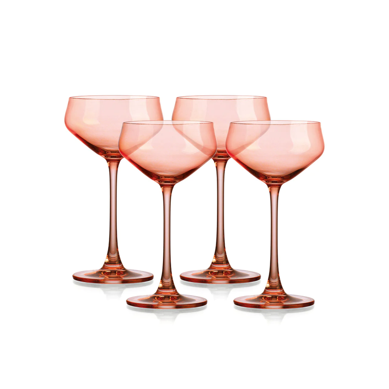 SET DE 4 COPAS PARA MARTINI DE 6 Oz - CORAL