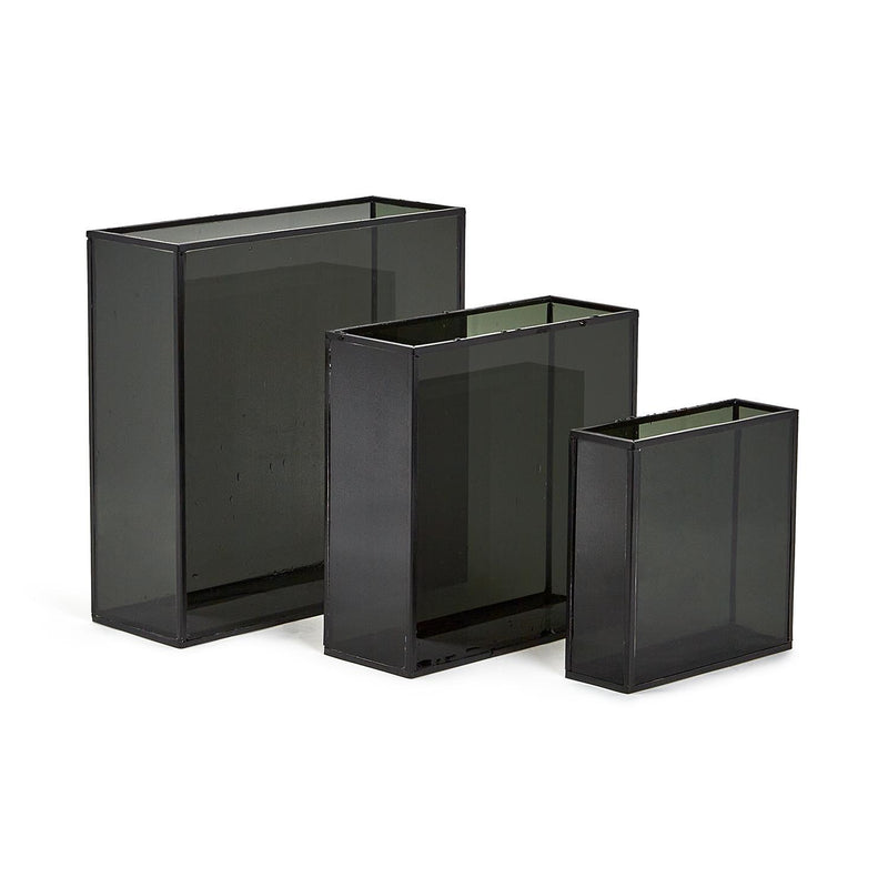 SET DE 3 JARRONES DECORATIVOS -NEGRO