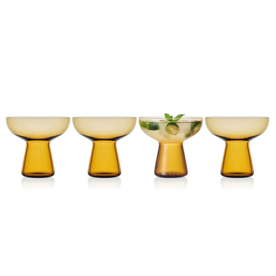 SET DE 4 VASOS P/COCTEL DE 18OZ-C/AMBAR